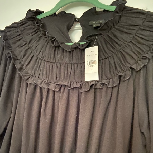 Ann Taylor Ruffle Collar Flare Dress - Picture 3 of 4